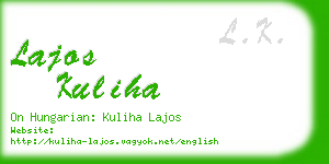 lajos kuliha business card